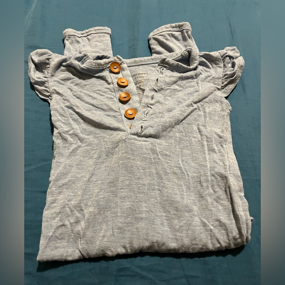 Posh Peanut Light Blue Button Down Shirt Soft Knit Casual